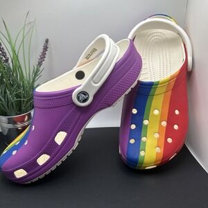 Crocs Classic Rainbow Dye Clog Women 9 Men 7 Comfort Shoes New